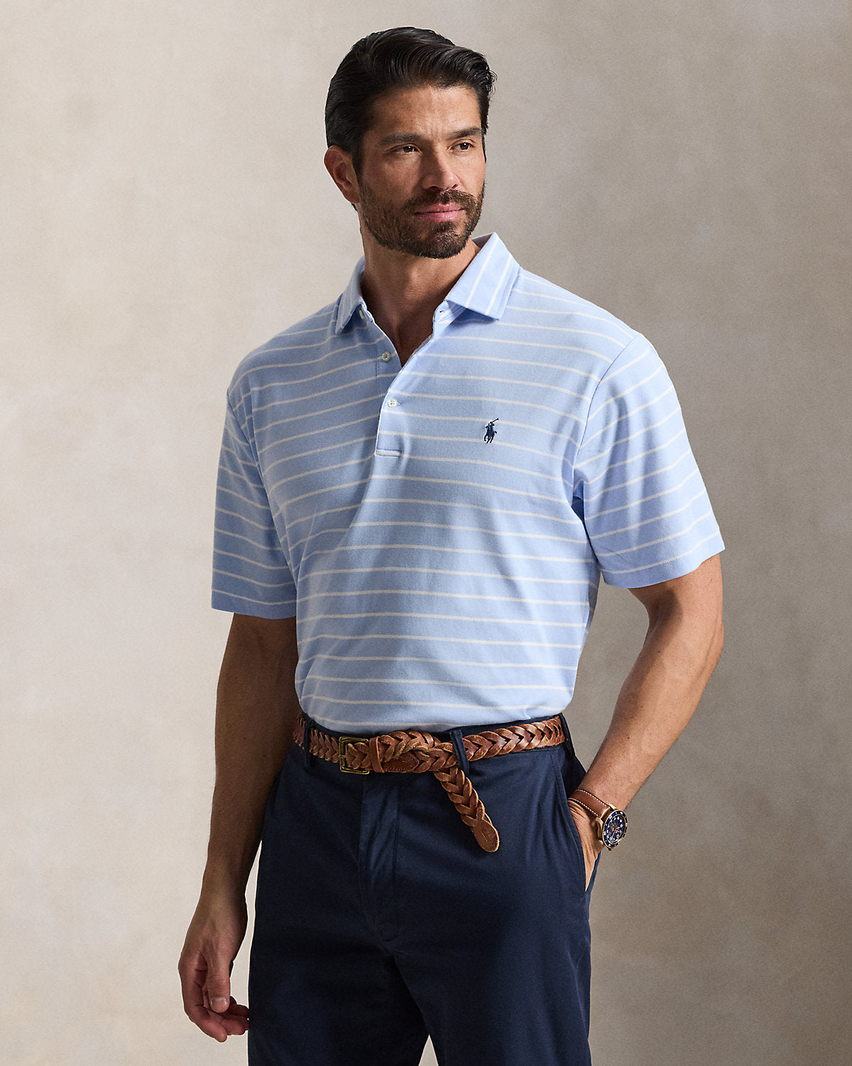 Striped Soft Cotton Polo Shirt