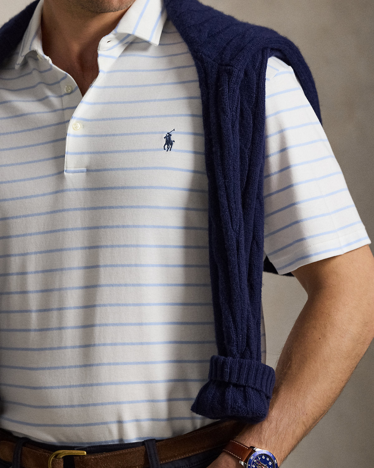 Striped Soft Cotton Polo Shirt