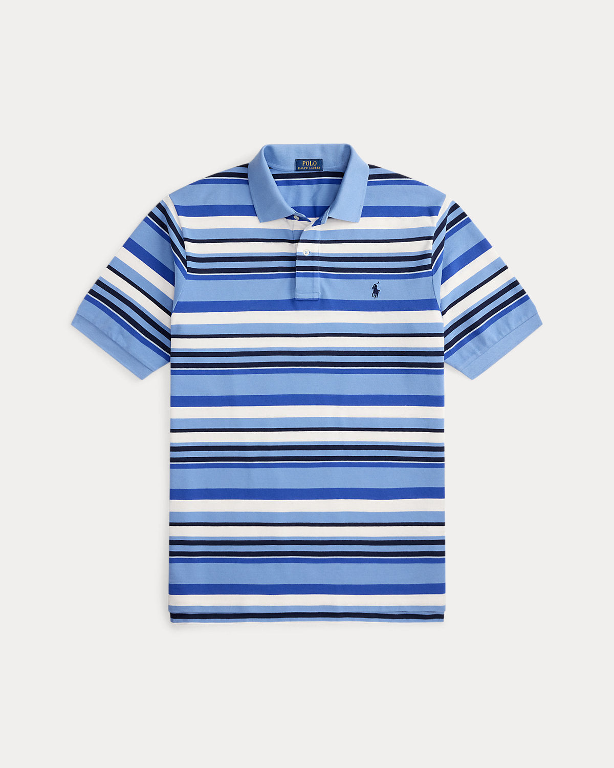 Striped Mesh Polo Shirt