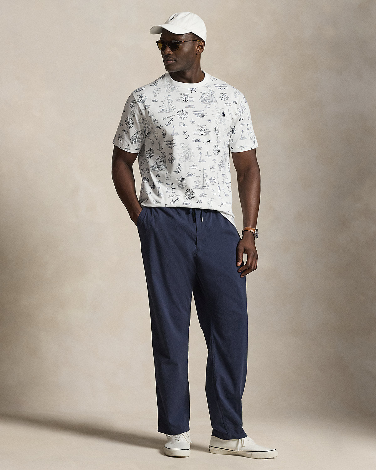 Nautical-Print Jersey T-Shirt
