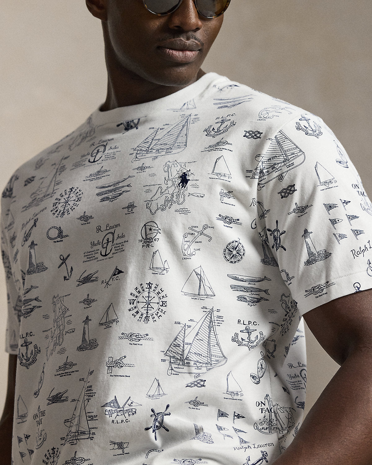 Nautical-Print Jersey T-Shirt