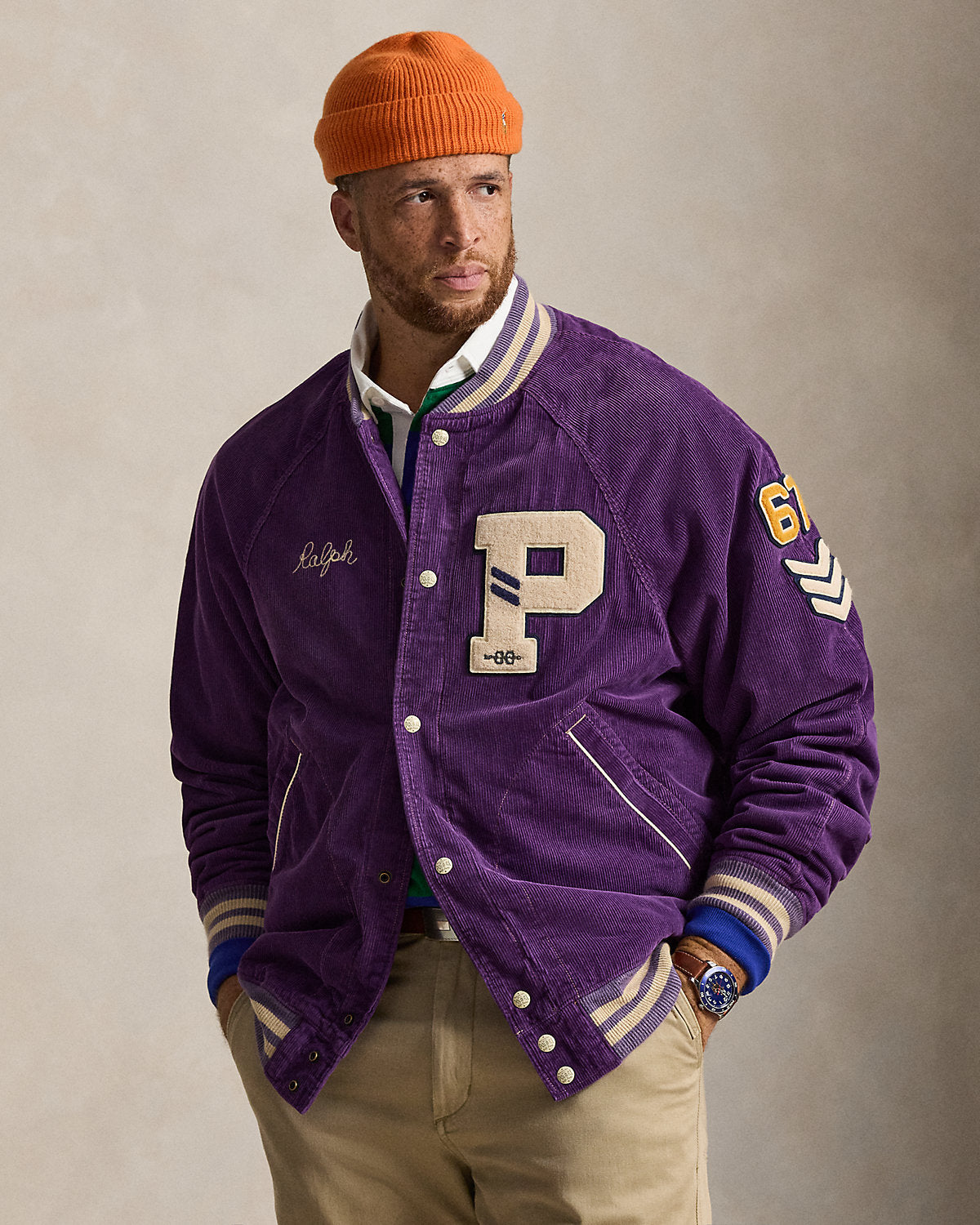 Corduroy Letter Jacket