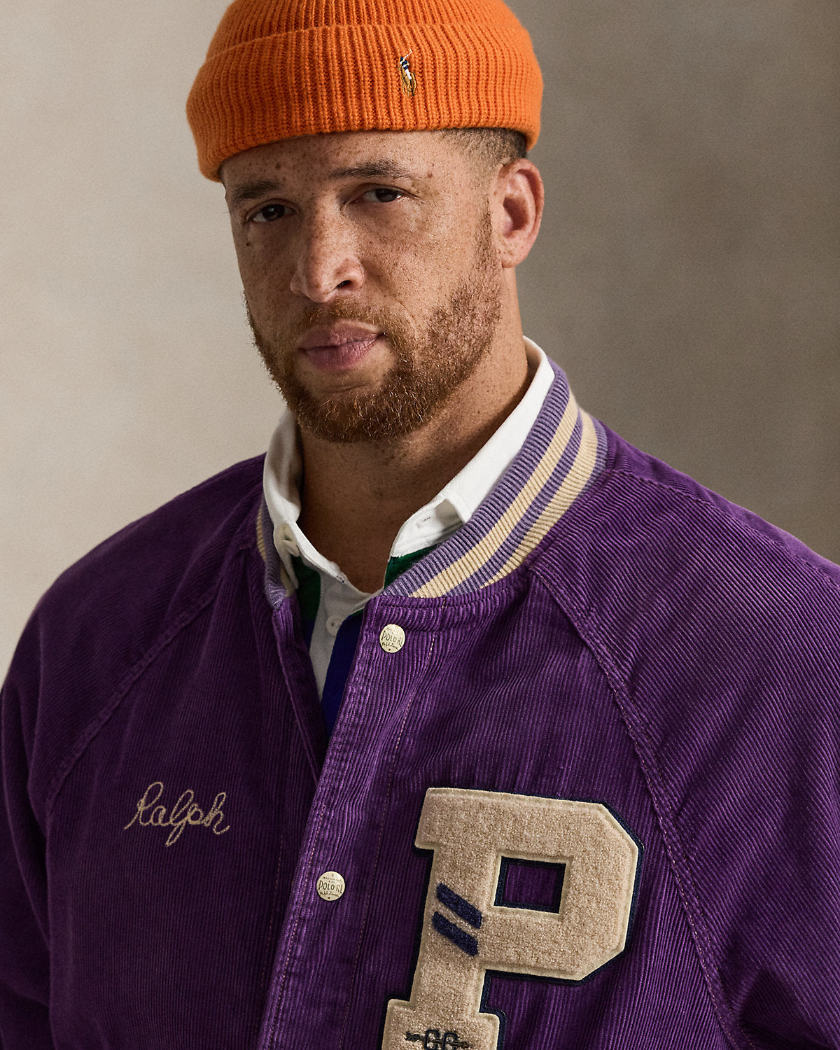 Corduroy Letter Jacket