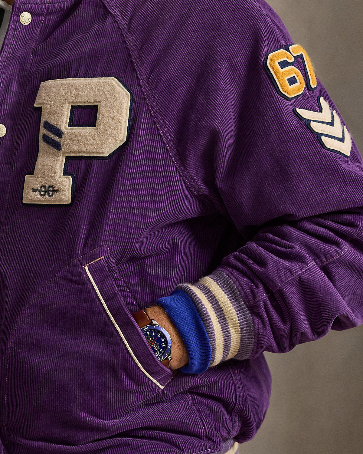 Corduroy Letter Jacket