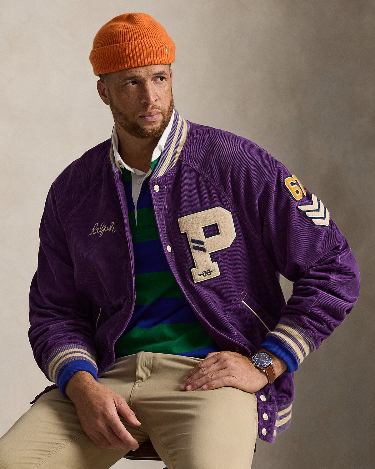 Corduroy Letter Jacket