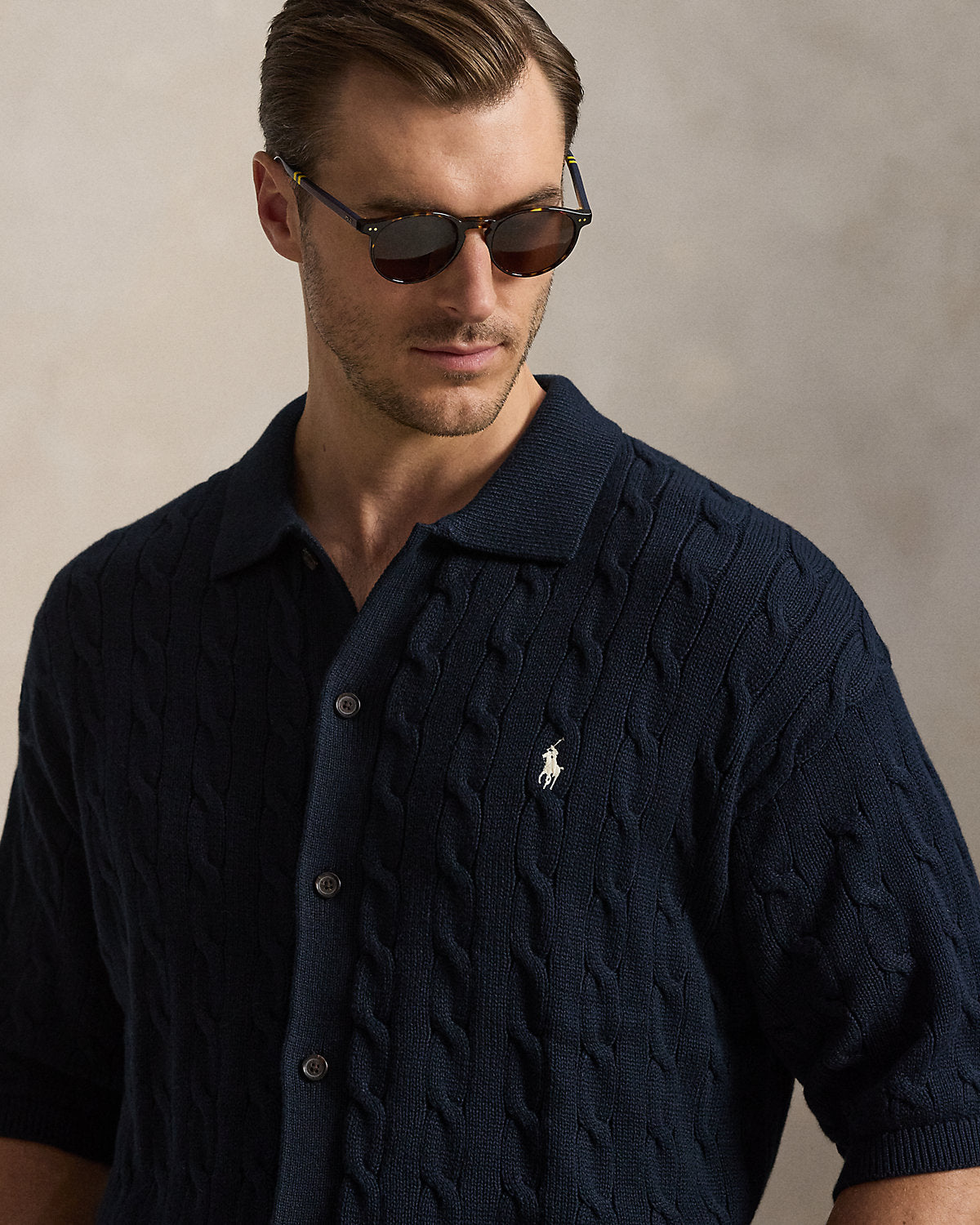 Relaxed Fit Cable-Knit Cotton Sweater