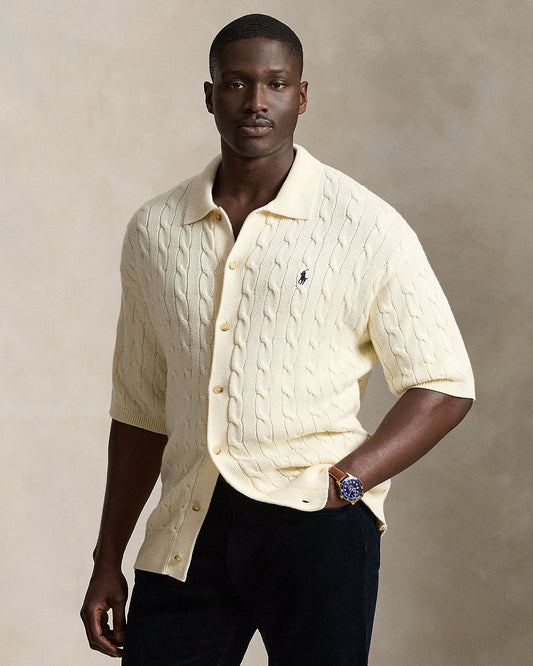 Relaxed Fit Cable-Knit Cotton Sweater