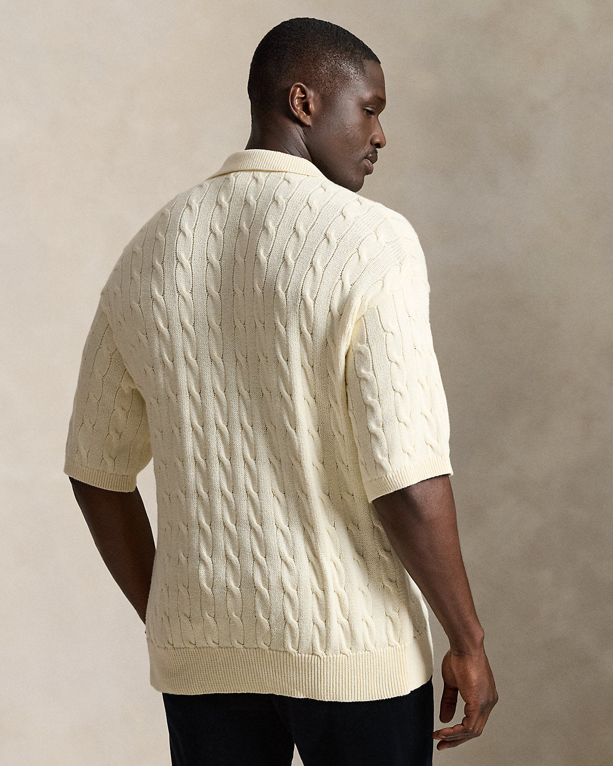 Relaxed Fit Cable-Knit Cotton Sweater