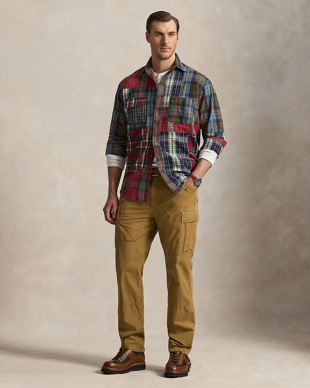 Patchwork Plaid Oxford Workshirt