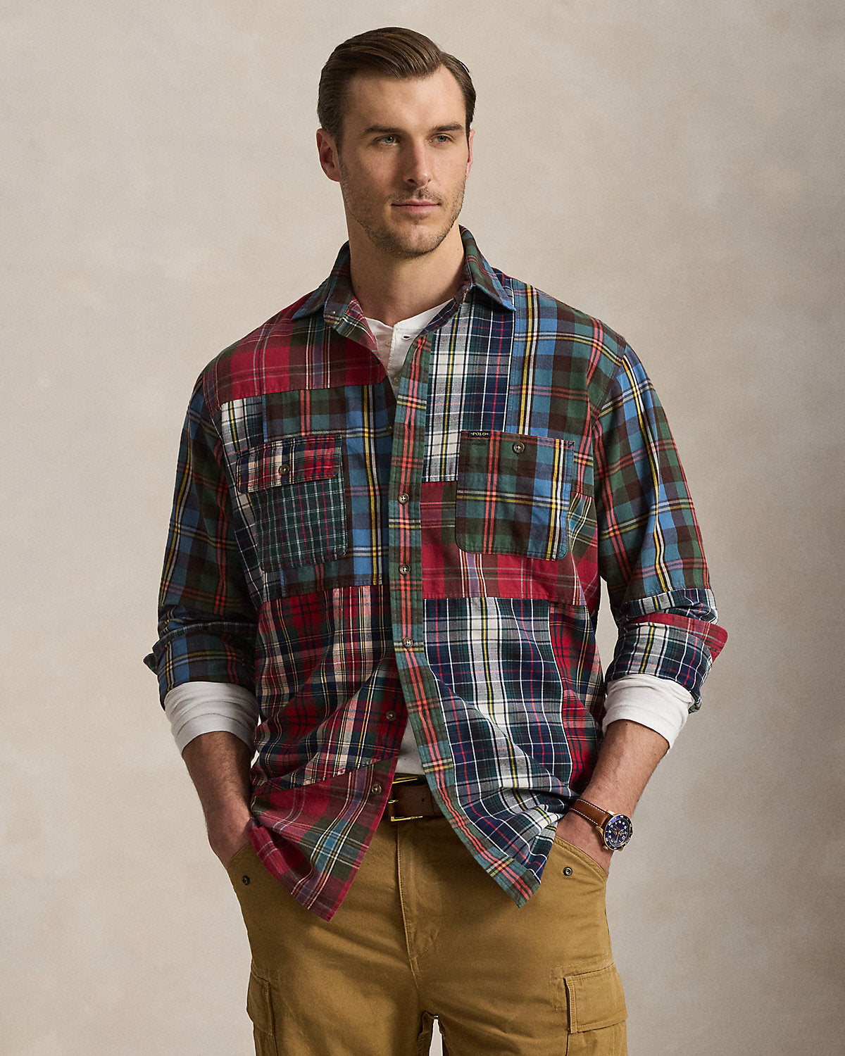 Patchwork Plaid Oxford Workshirt