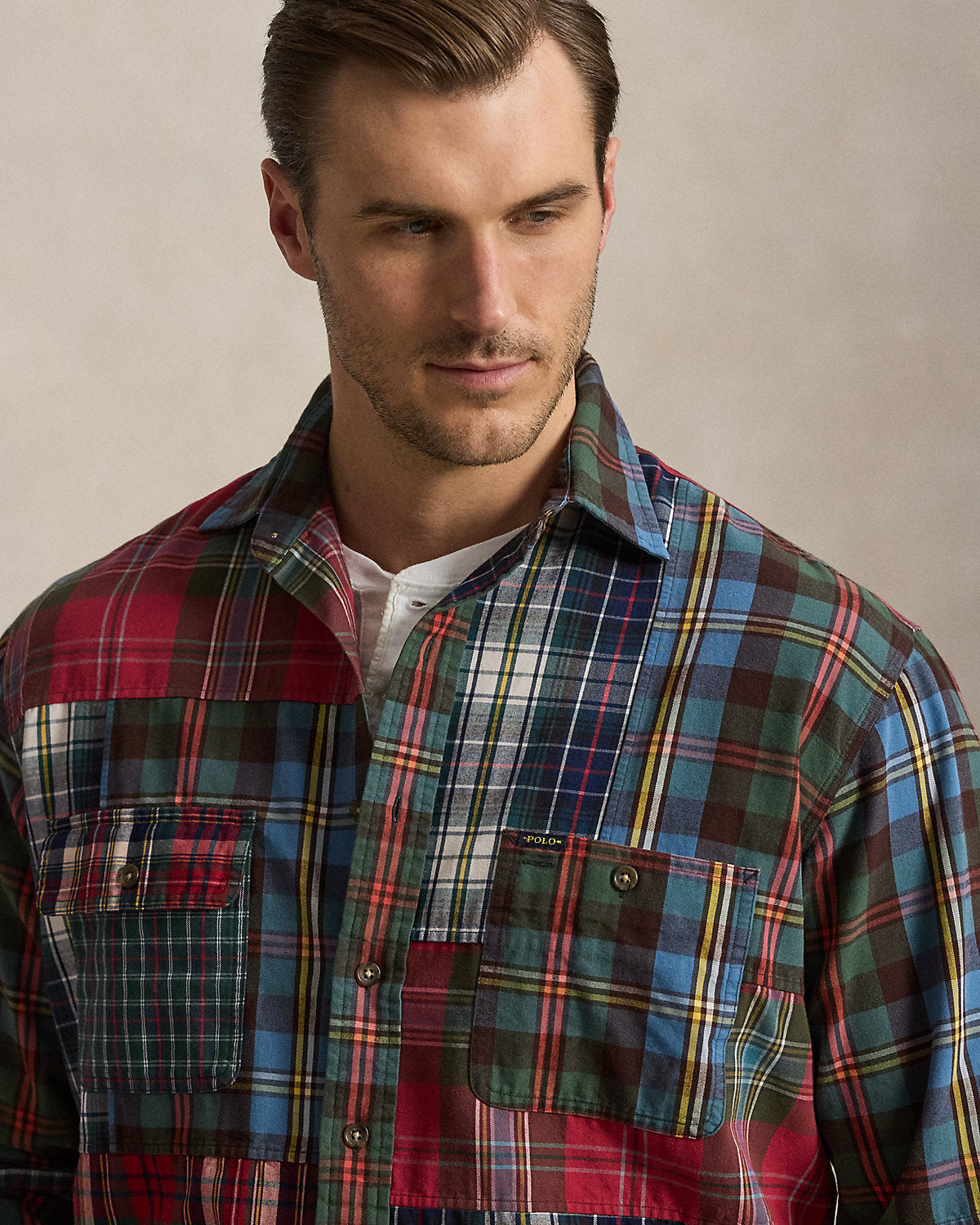Patchwork Plaid Oxford Workshirt