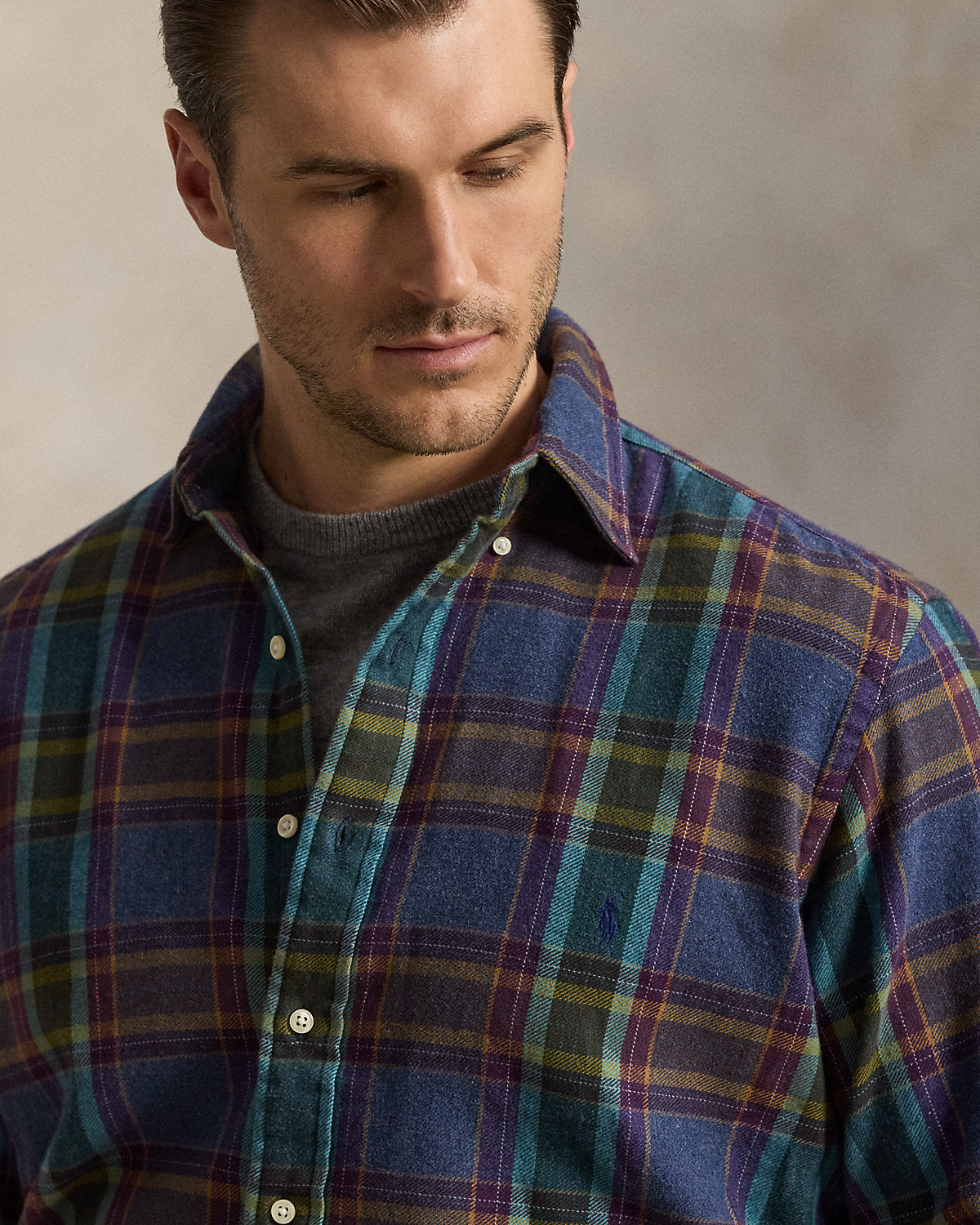 Plaid Brushed Flannel Shirt