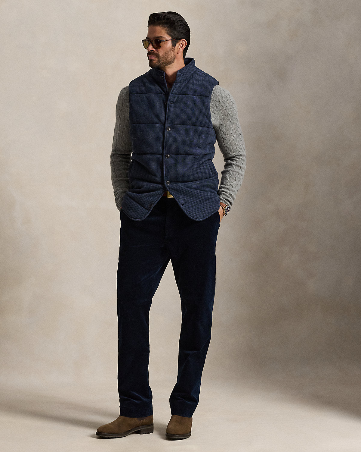 Houndstooth Estate-Rib Vest