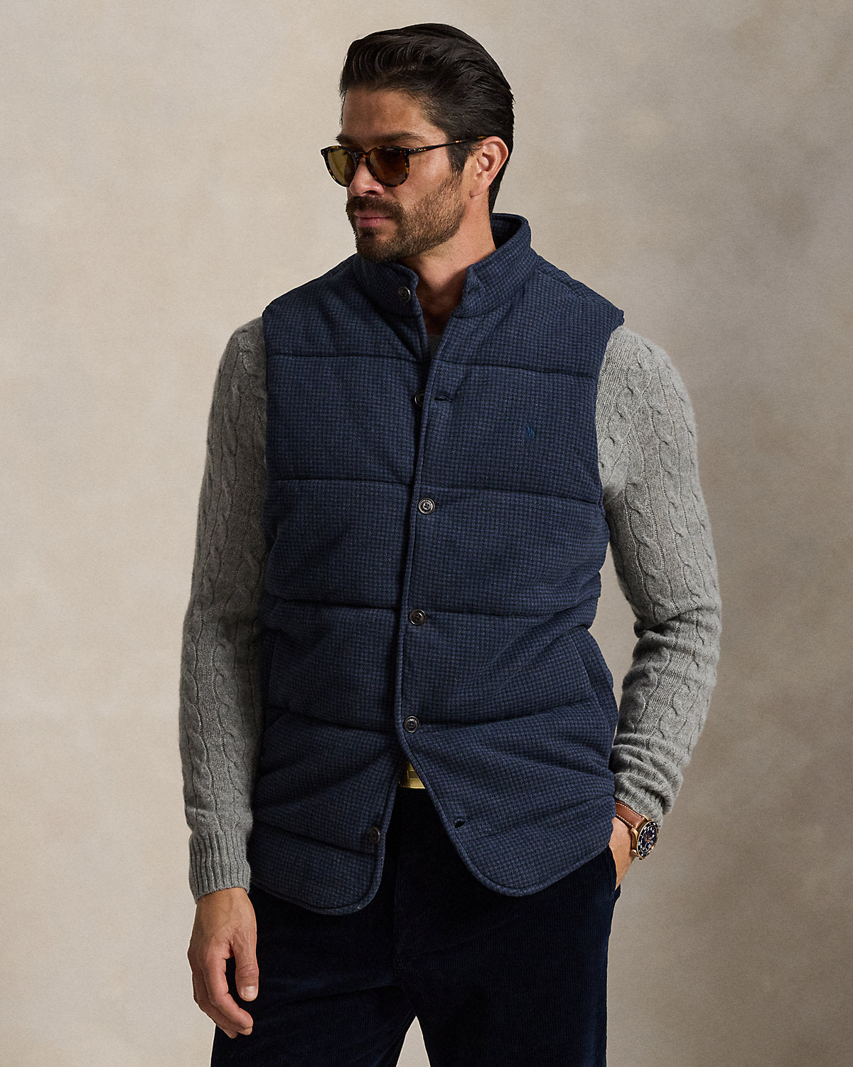 Houndstooth Estate-Rib Vest