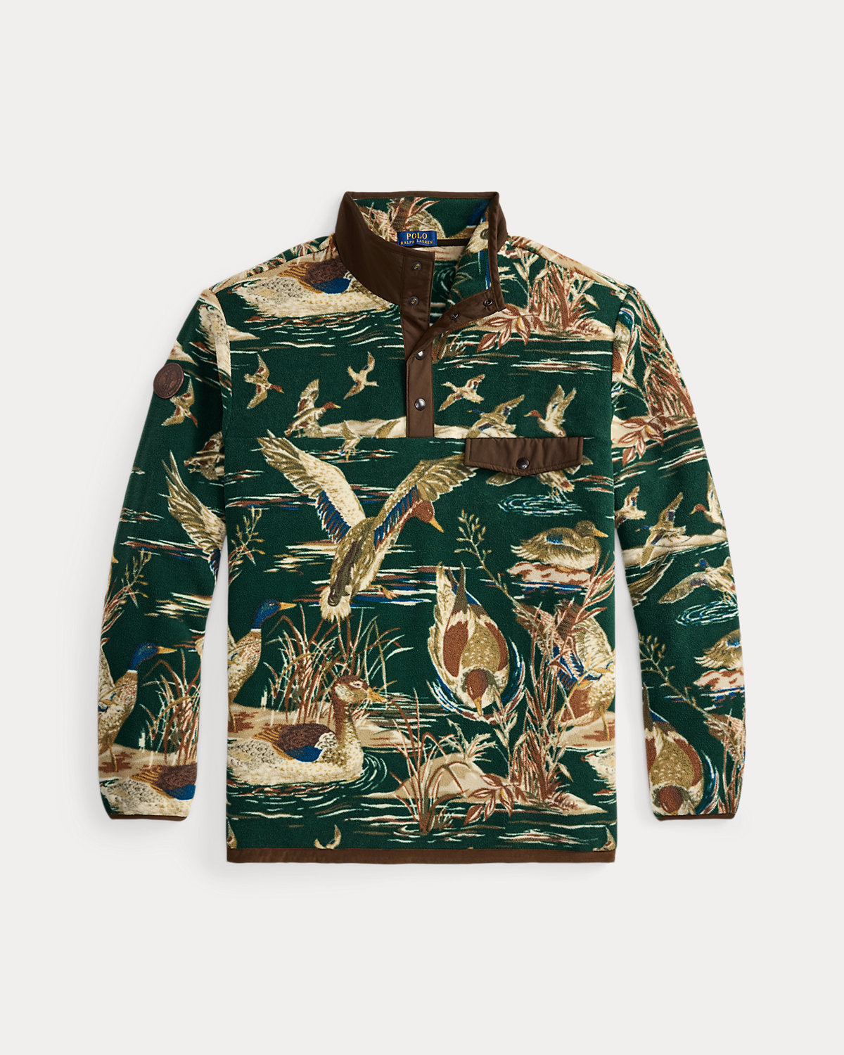 Duck-Print Brushed Fleece Pullover