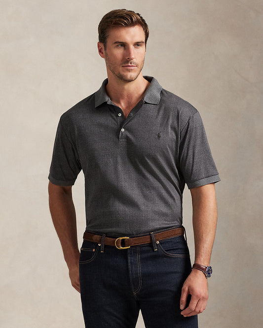 Glen Plaid Soft Cotton Polo Shirt