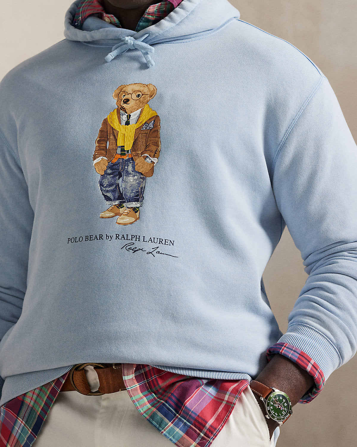 Bear Garment-Dyed Fleece Hoodie