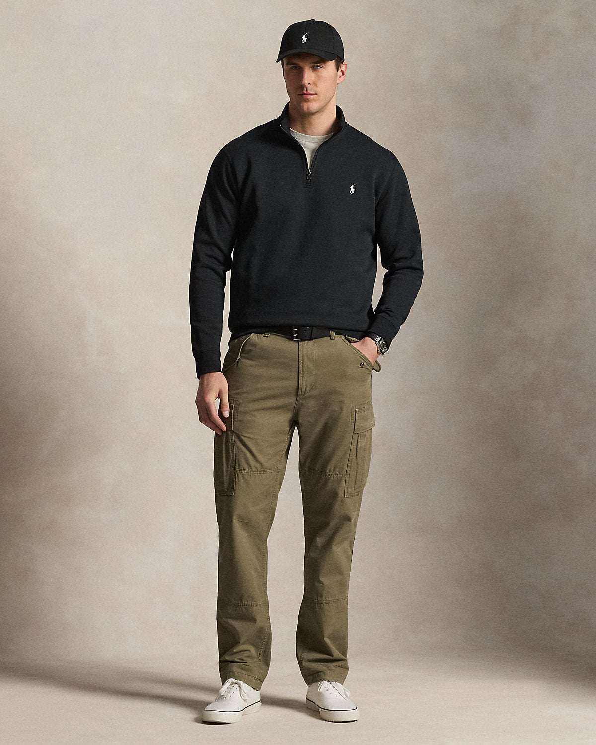 Double-Knit Quarter-Zip Pullover