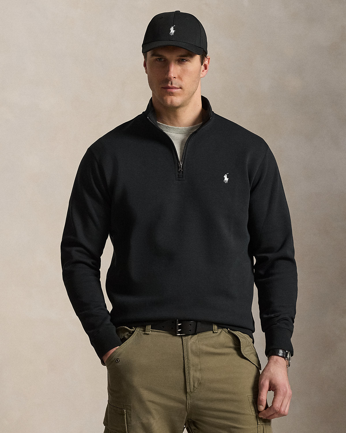 Double-Knit Quarter-Zip Pullover
