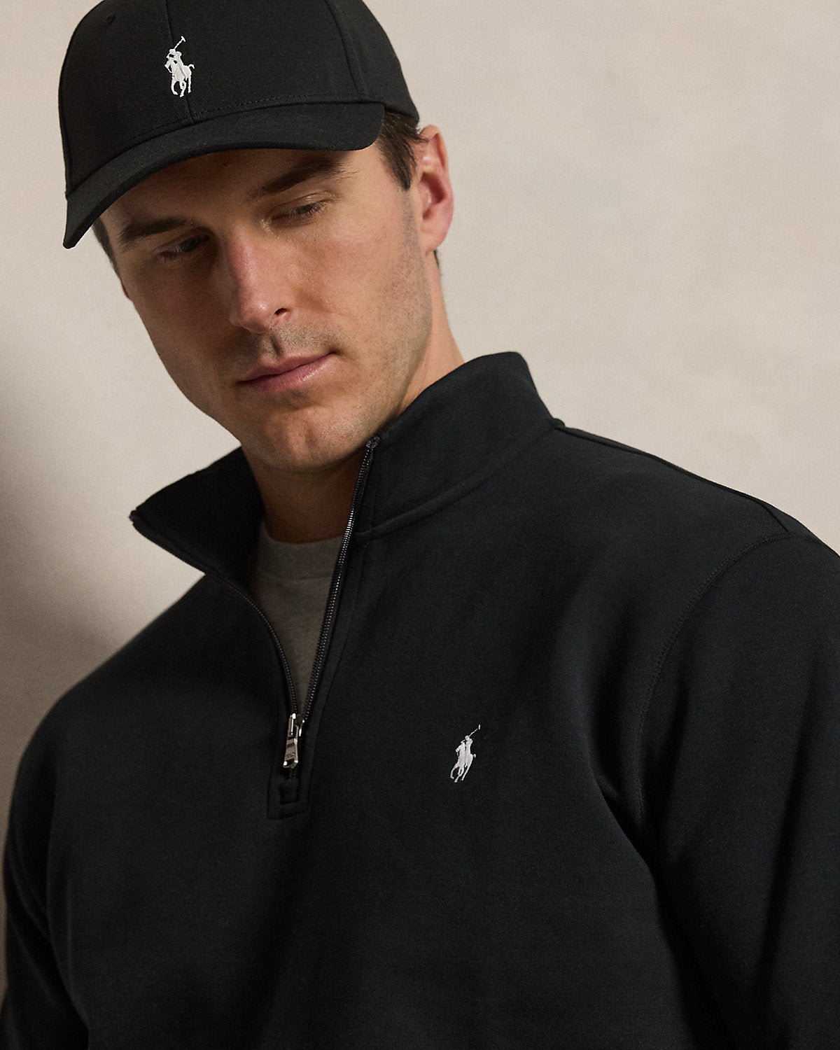 Double-Knit Quarter-Zip Pullover