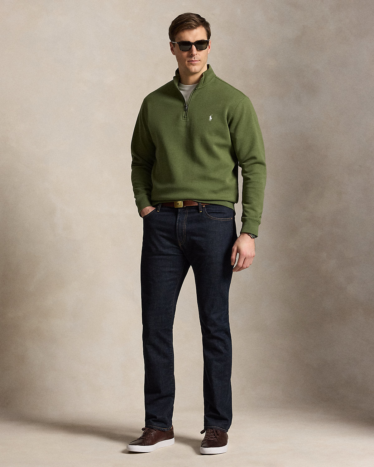 Double-Knit Quarter-Zip Pullover