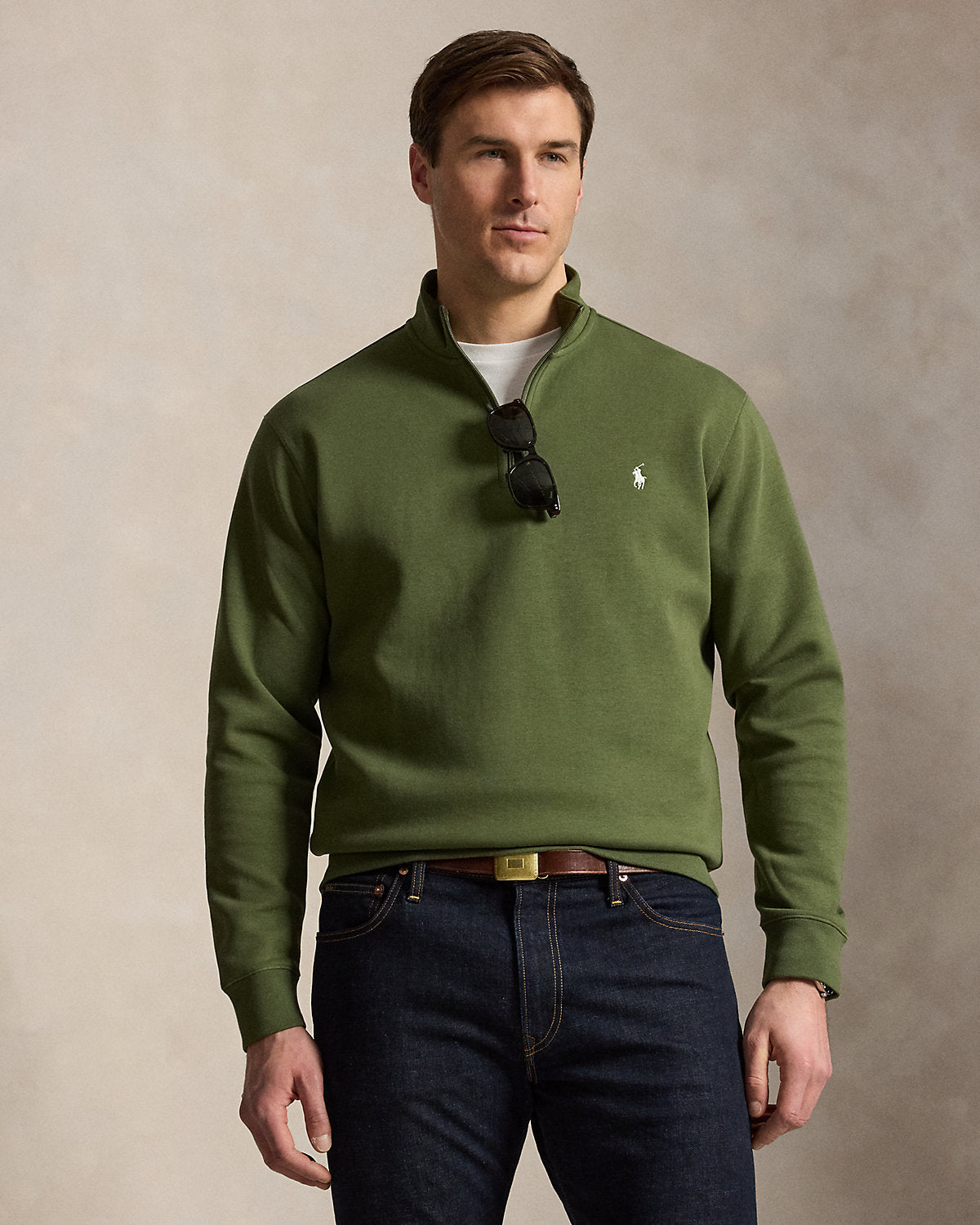Double-Knit Quarter-Zip Pullover