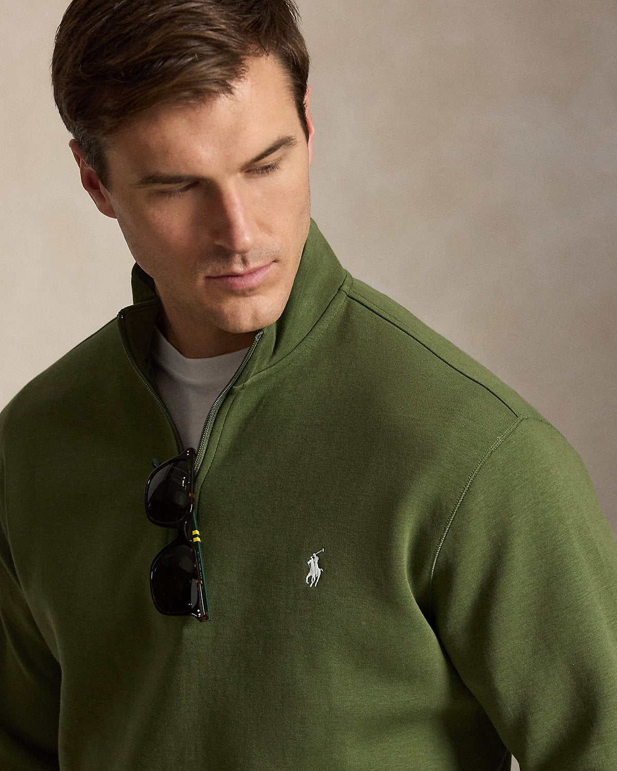 Double-Knit Quarter-Zip Pullover