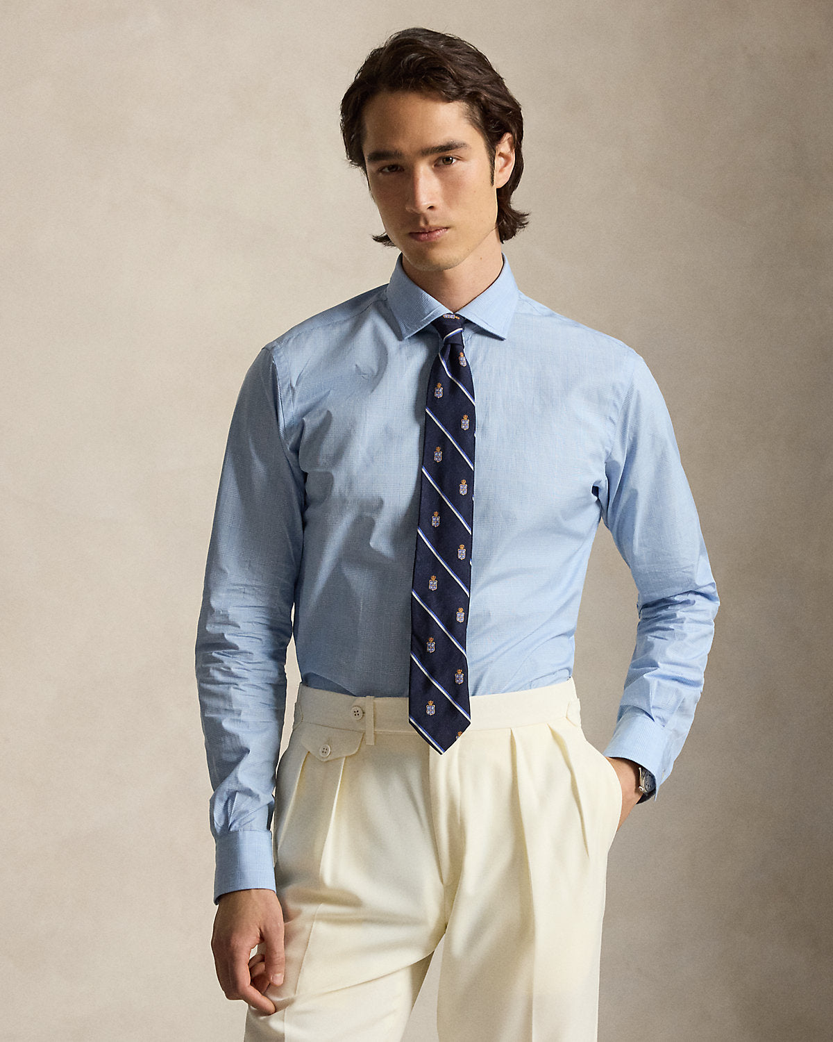 Custom Fit Plaid Poplin Shirt