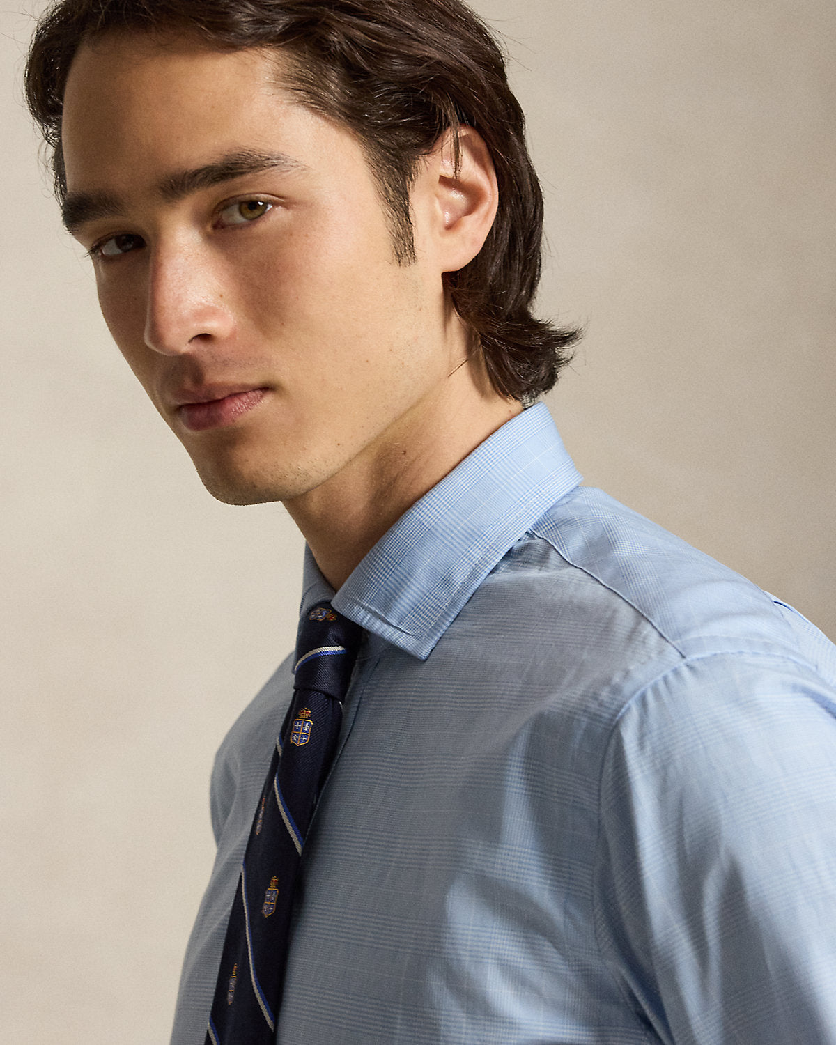 Custom Fit Plaid Poplin Shirt