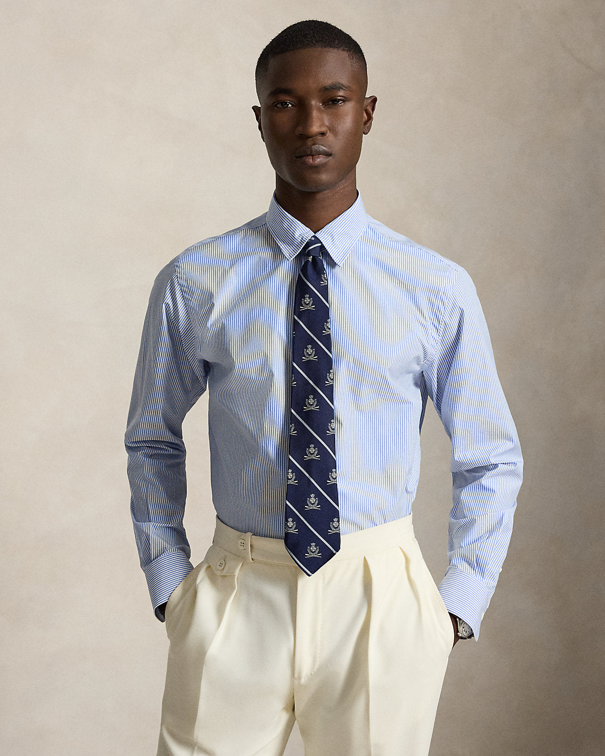 Custom Fit Striped Poplin Shirt