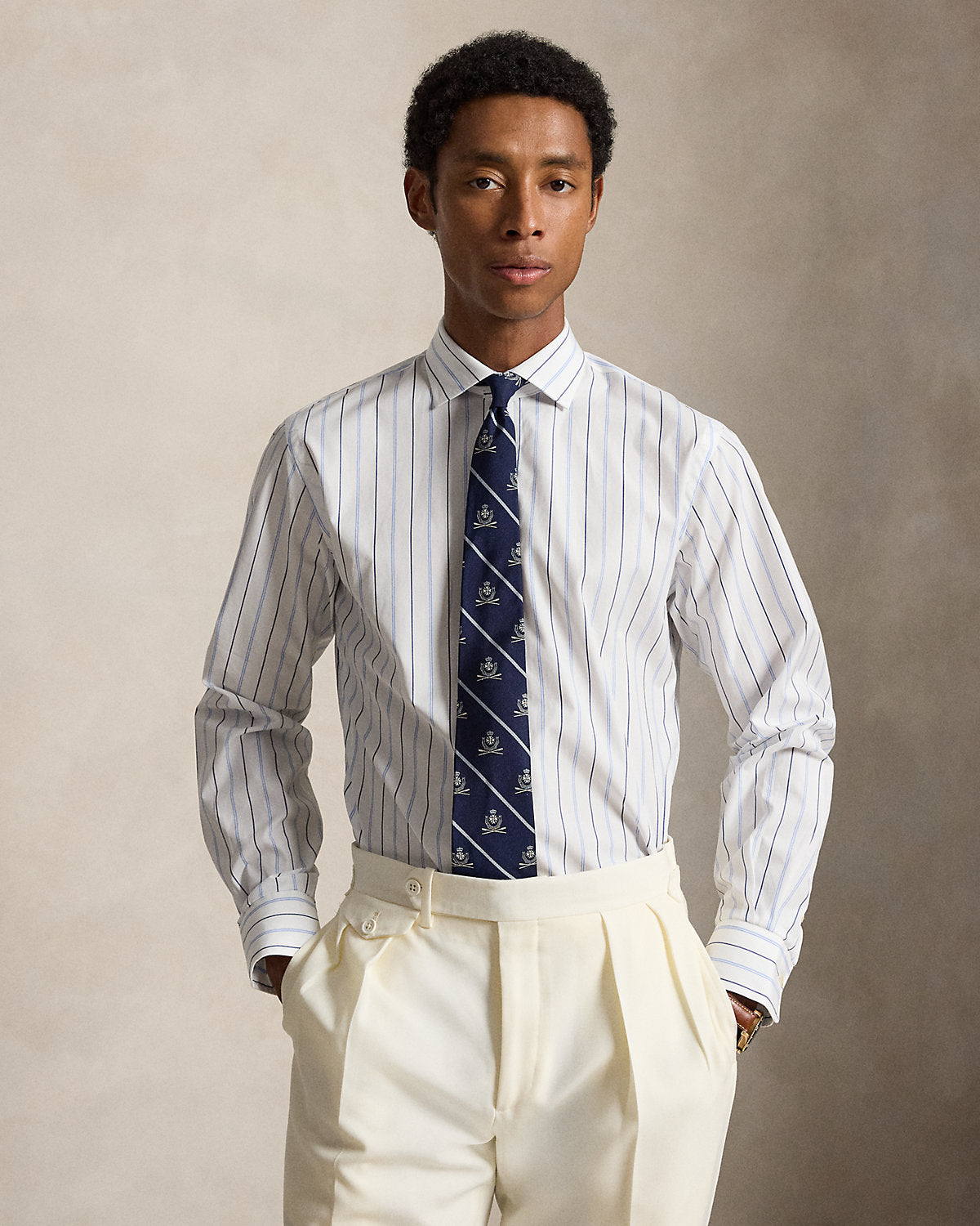 Custom Fit Striped Poplin Shirt