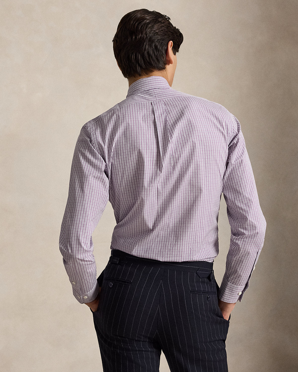 Custom Fit Checked Poplin Shirt