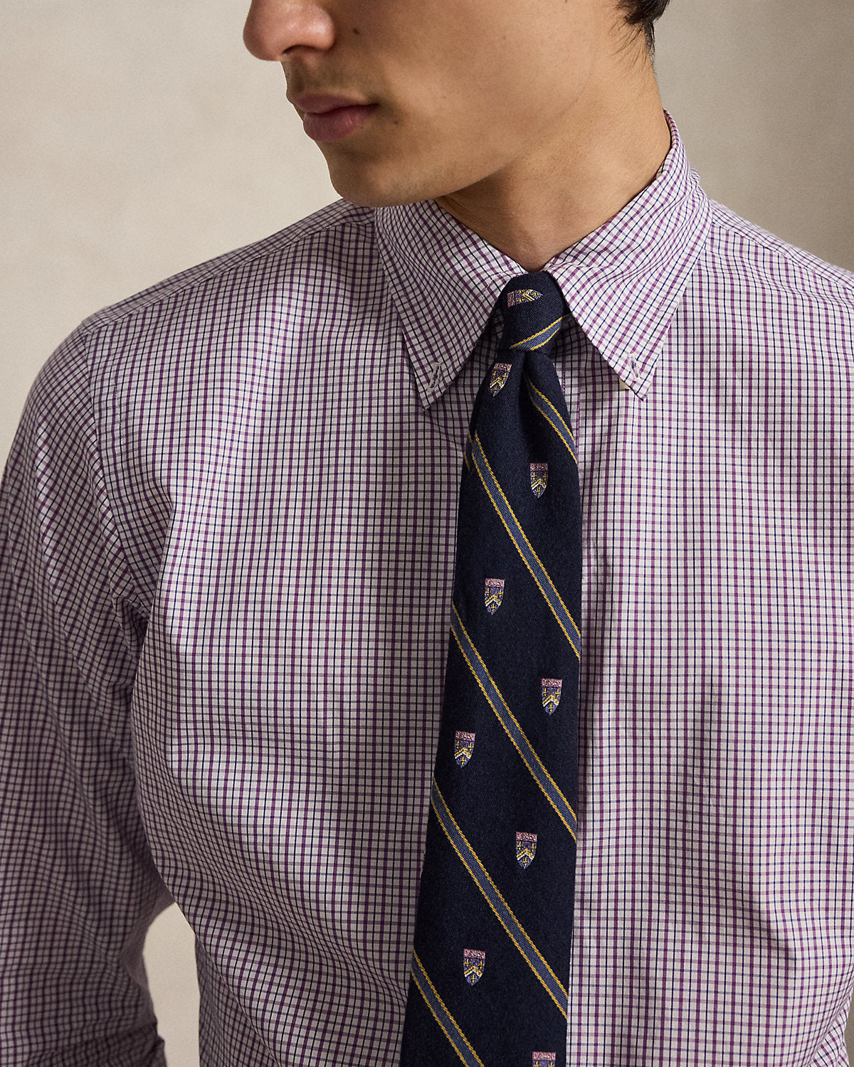 Custom Fit Checked Poplin Shirt