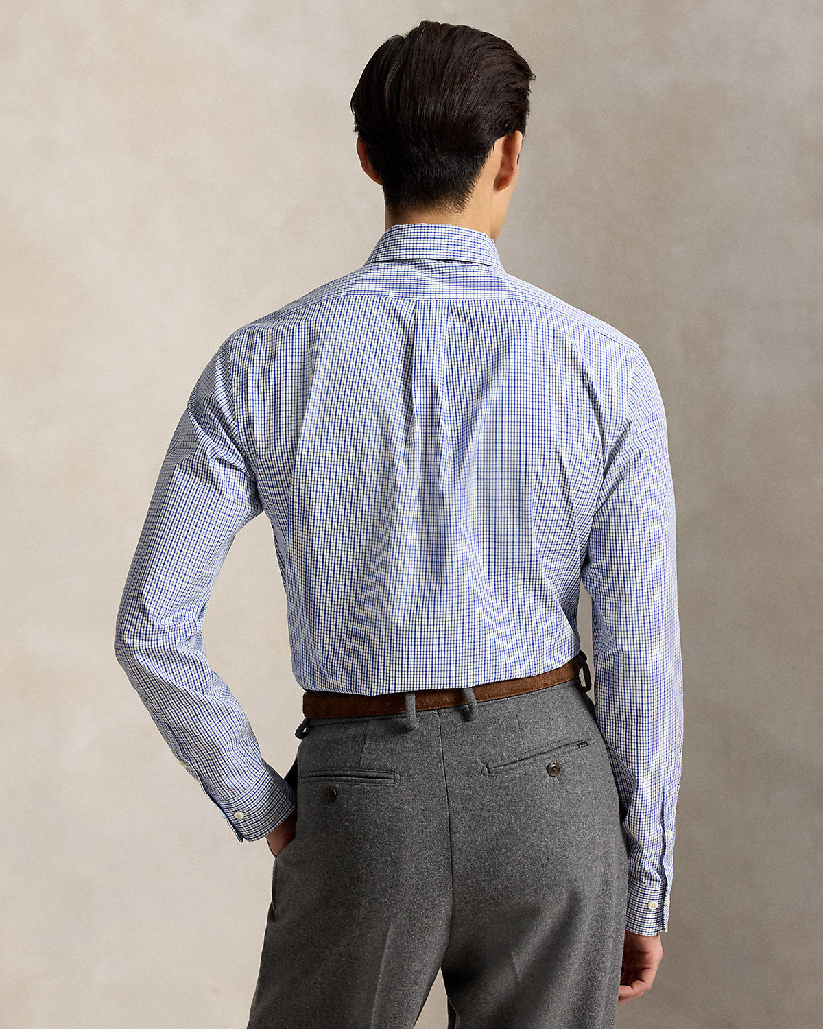 Custom Fit Checked Poplin Shirt