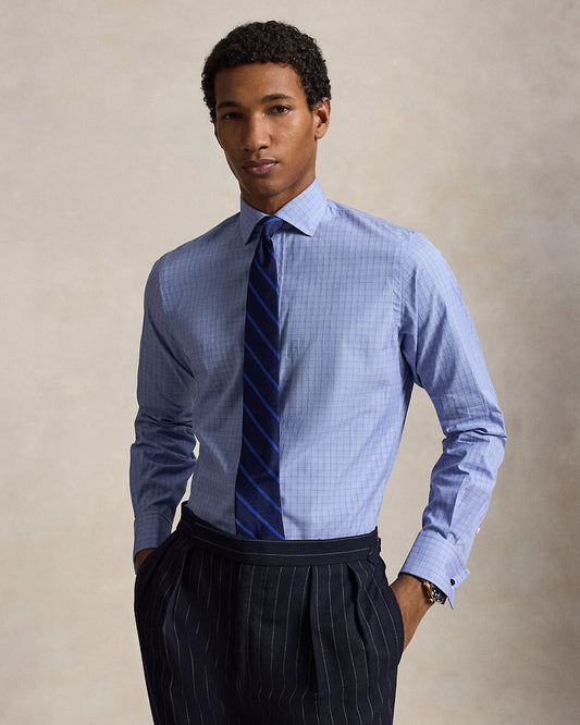Custom Fit Plaid French Cuff Shirt