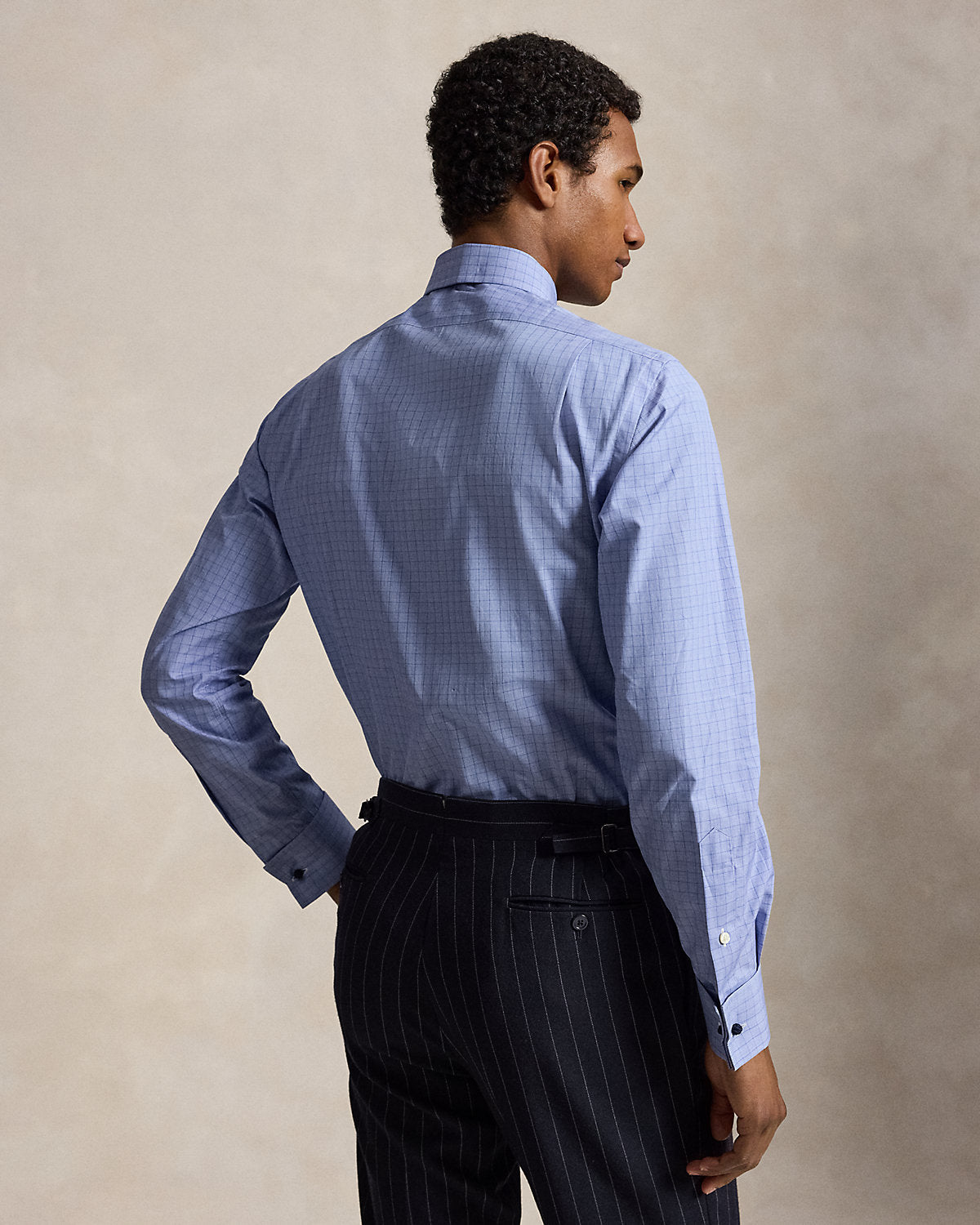 Custom Fit Plaid French Cuff Shirt