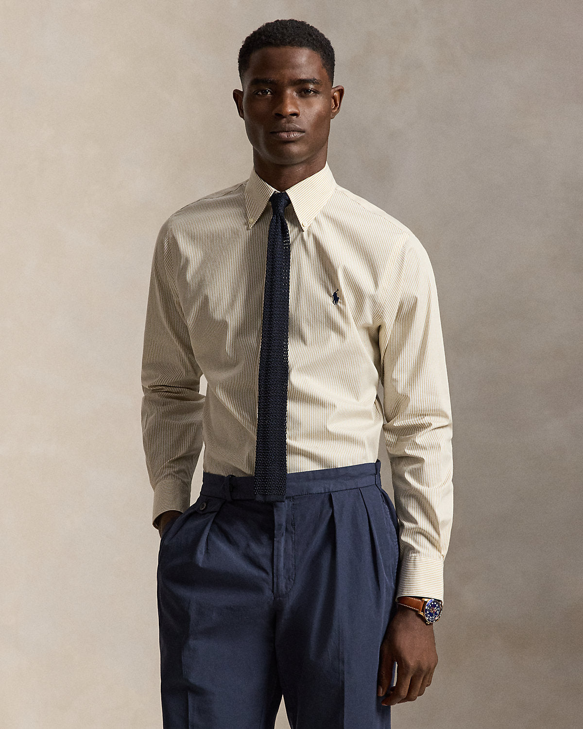 Custom Fit Striped Poplin Shirt