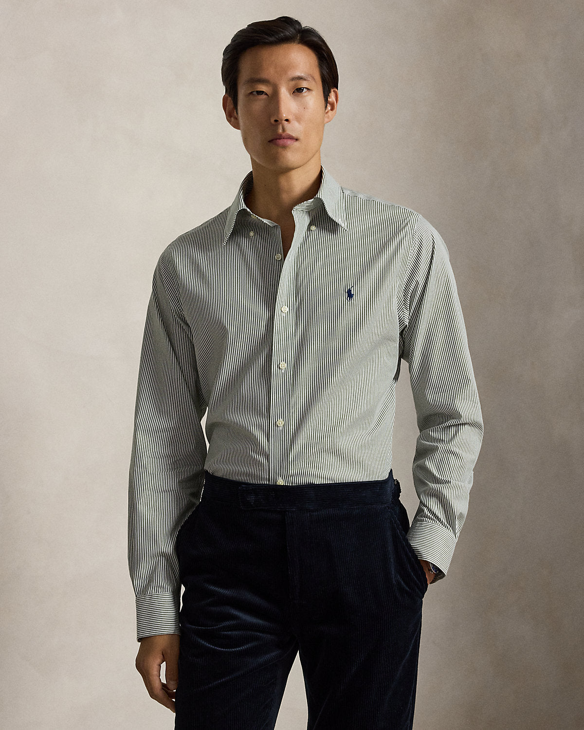 Custom Fit Striped Poplin Shirt