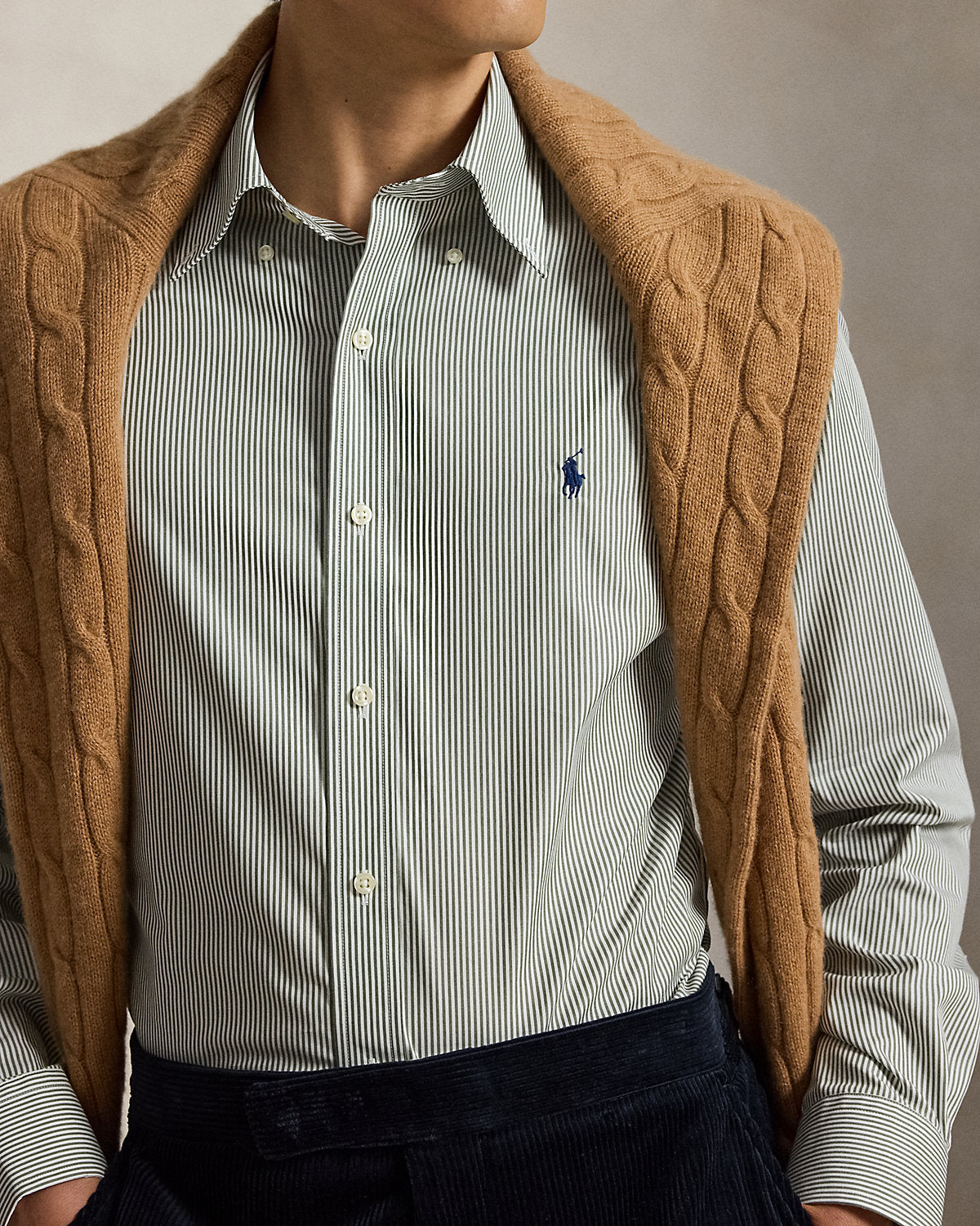 Custom Fit Striped Poplin Shirt