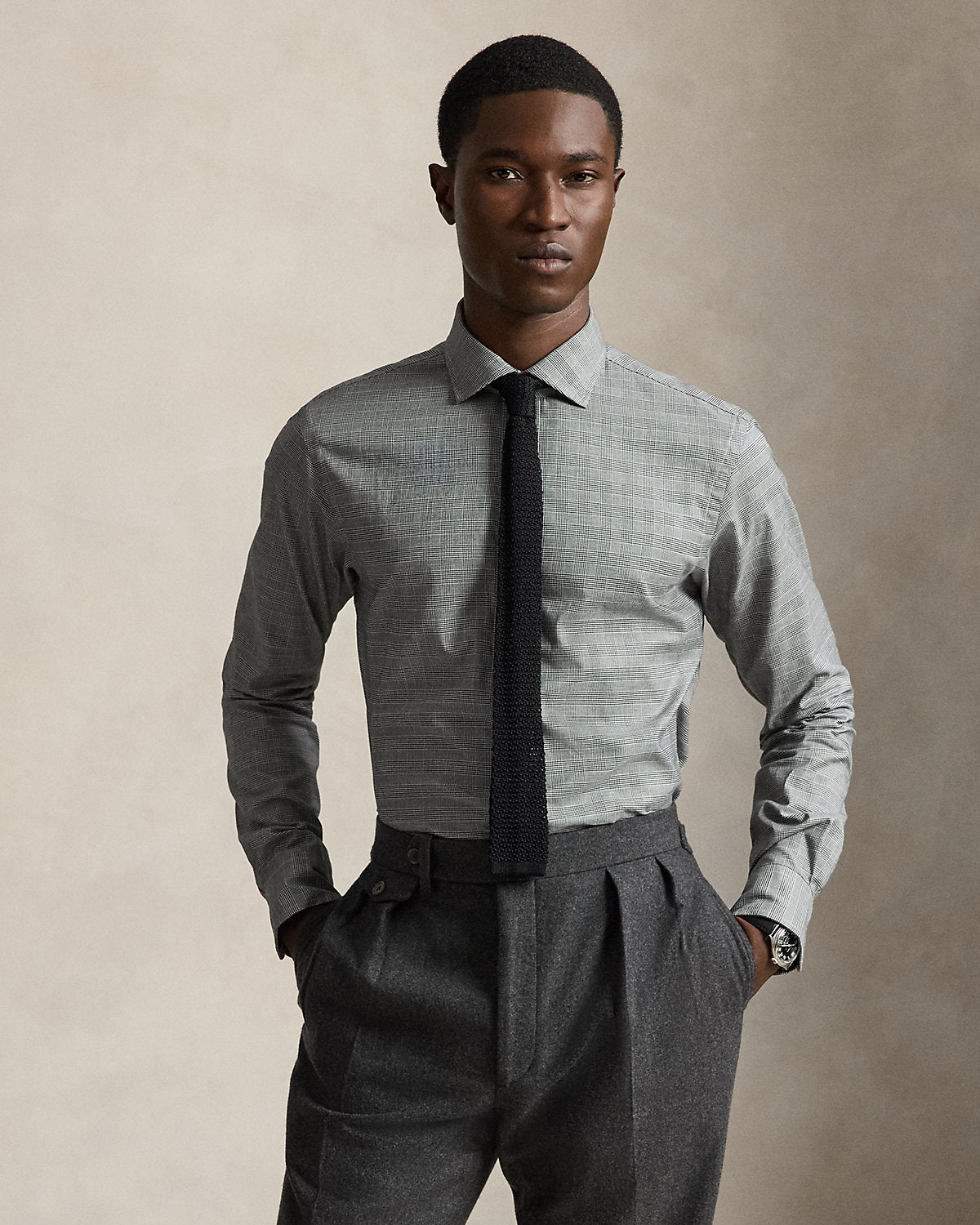 Custom Fit Plaid Twill Shirt