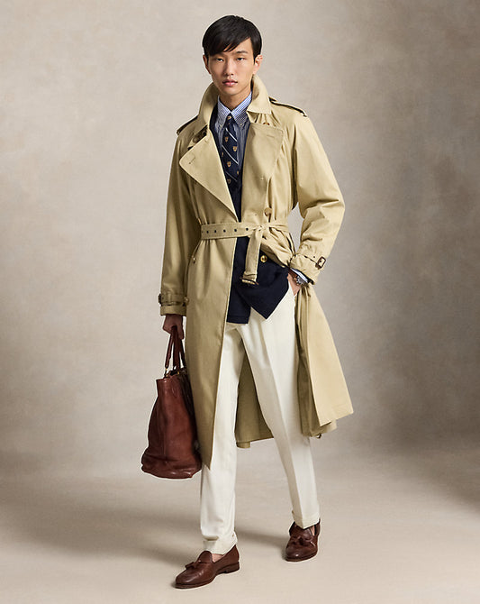 Lightweight Twill Trench Coat Hab Tan