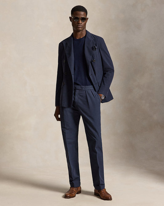 Pleated Poplin Suit Trouser