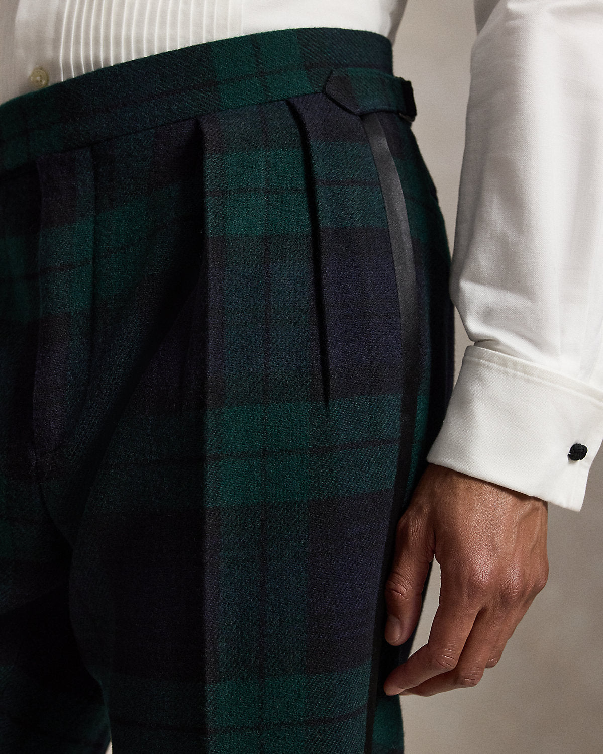 Plaid Tuxedo Trouser