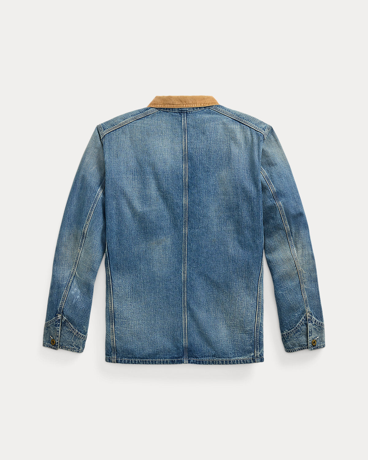 Corduroy-Collar Indigo Denim Jacket