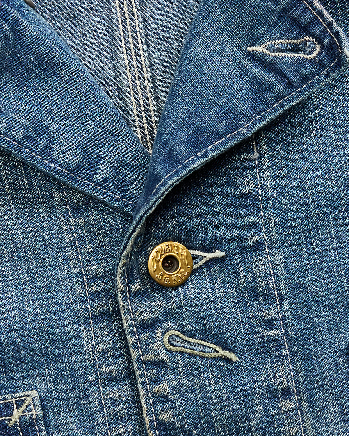 Corduroy-Collar Indigo Denim Jacket