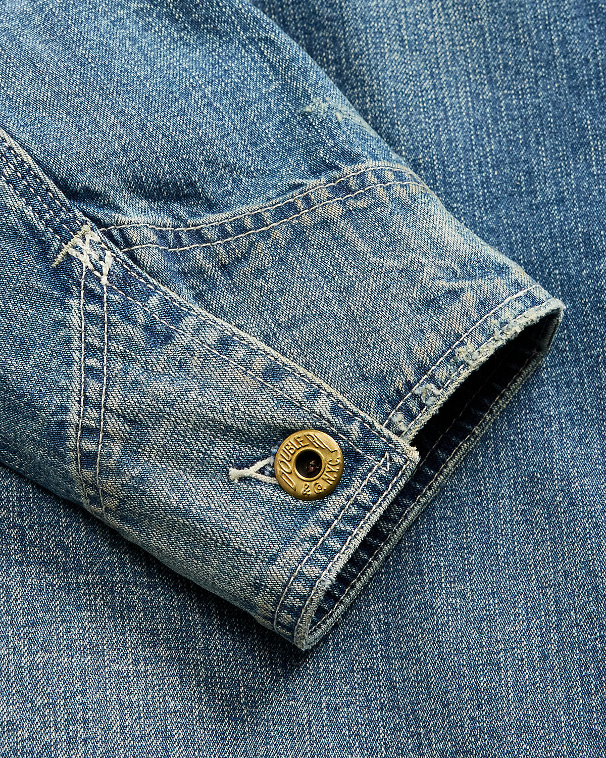 Corduroy-Collar Indigo Denim Jacket