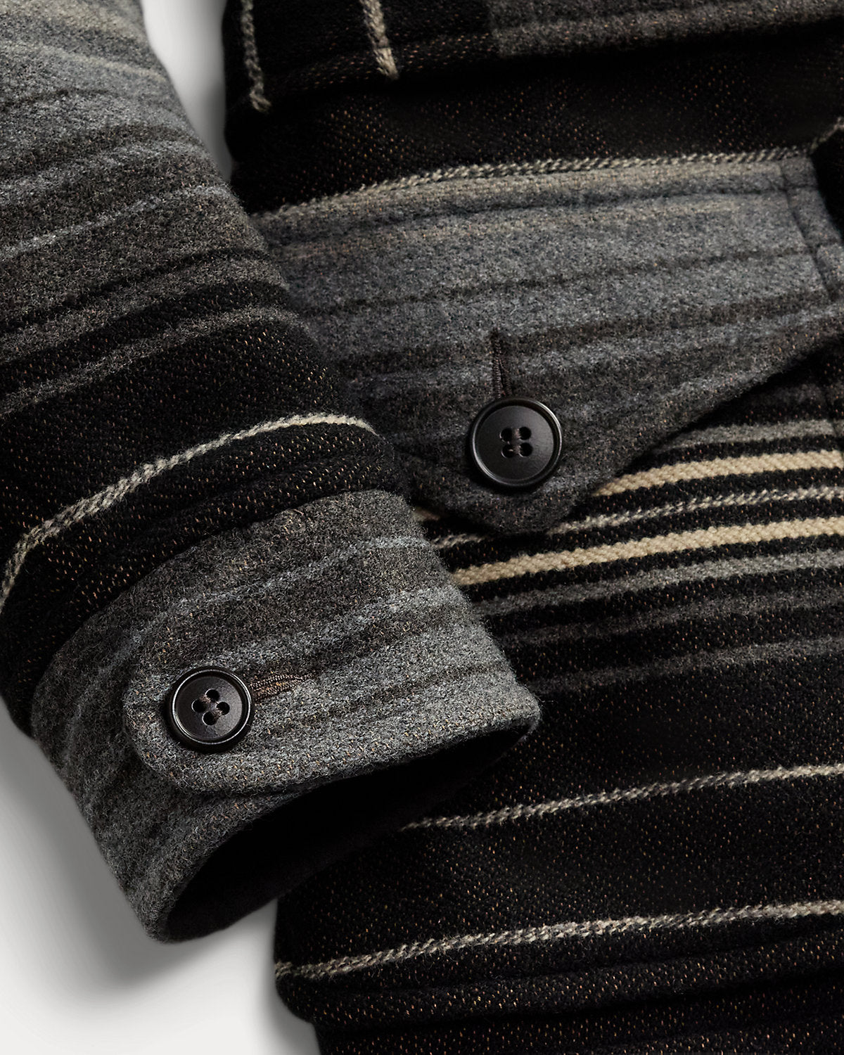 Corduroy-Collar Jacquard Coat