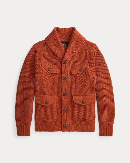 Wool-Cotton Shawl-Collar Cardigan
