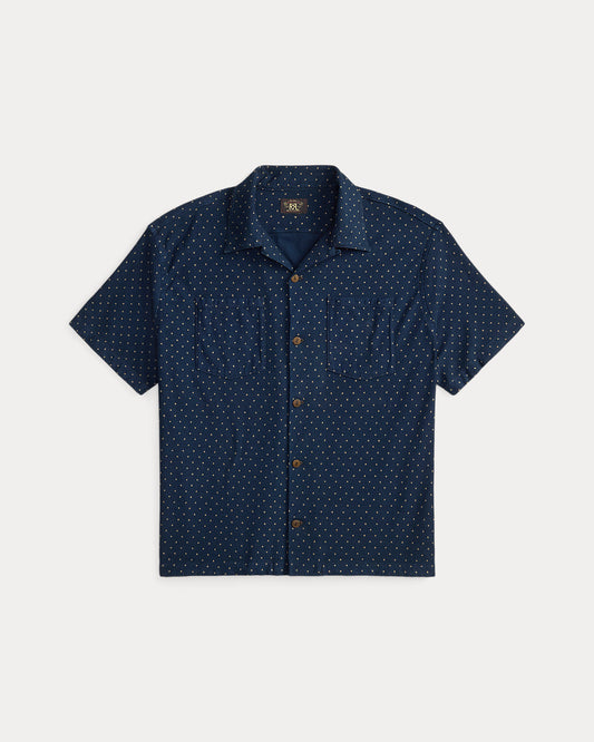 Star-Print Indigo Jersey Shirt