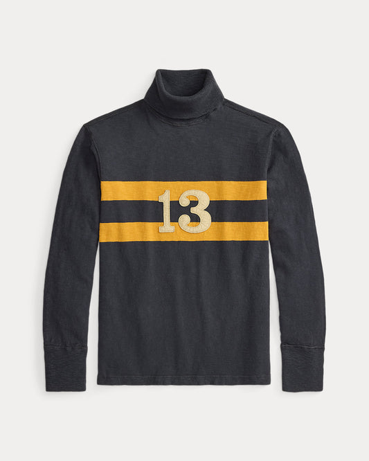 Striped Jersey Turtleneck